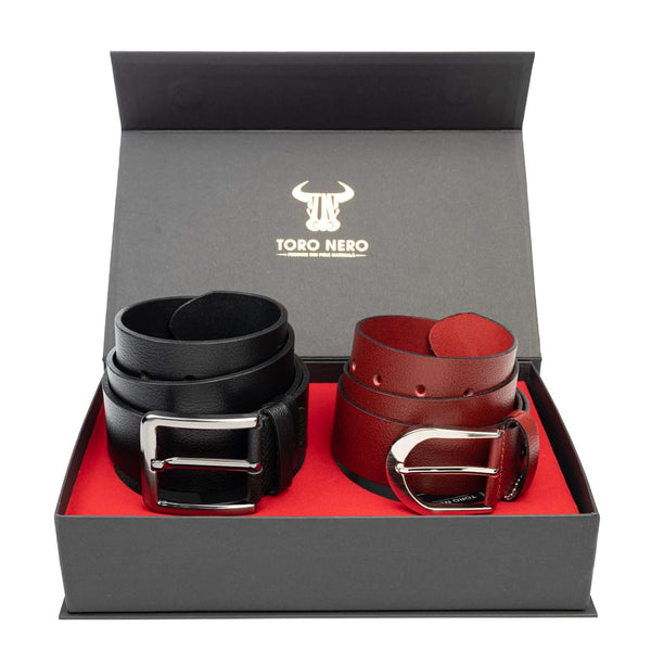 set-cadou-curea-femeicurea-barbati-piele-naturala-negru-rosu-Thick-Modern-Night