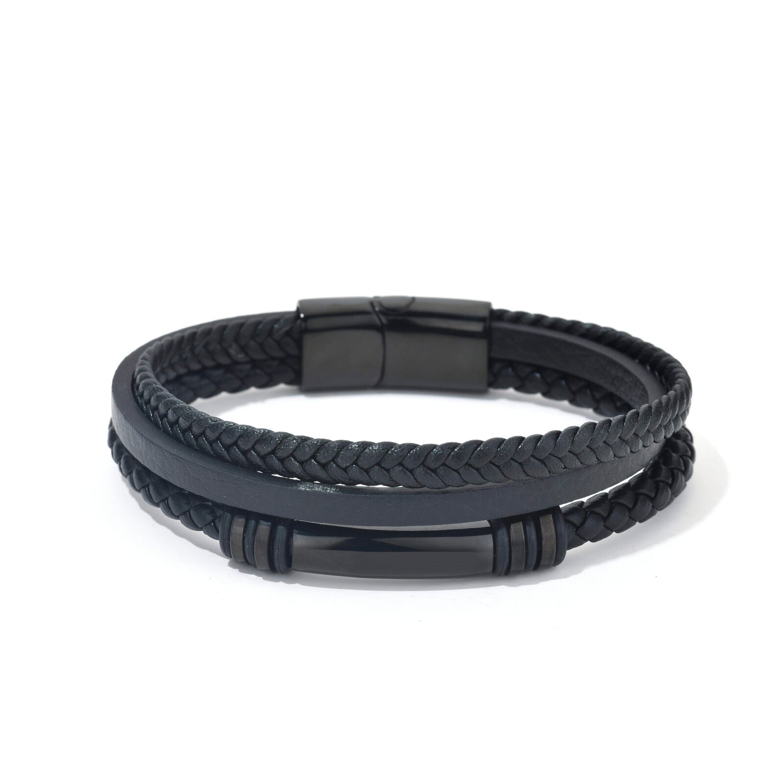 Bratara-barbati-piele-naturala-negru-Linders1.jpg