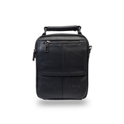Sac bandoulière pour homme en cuir véritable noir Trio