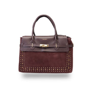 Sac à main pour femme en cuir véritable bordeaux Mira