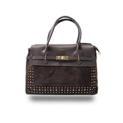 Dunkelbraune Damenhandtasche aus echtem Leder Mira