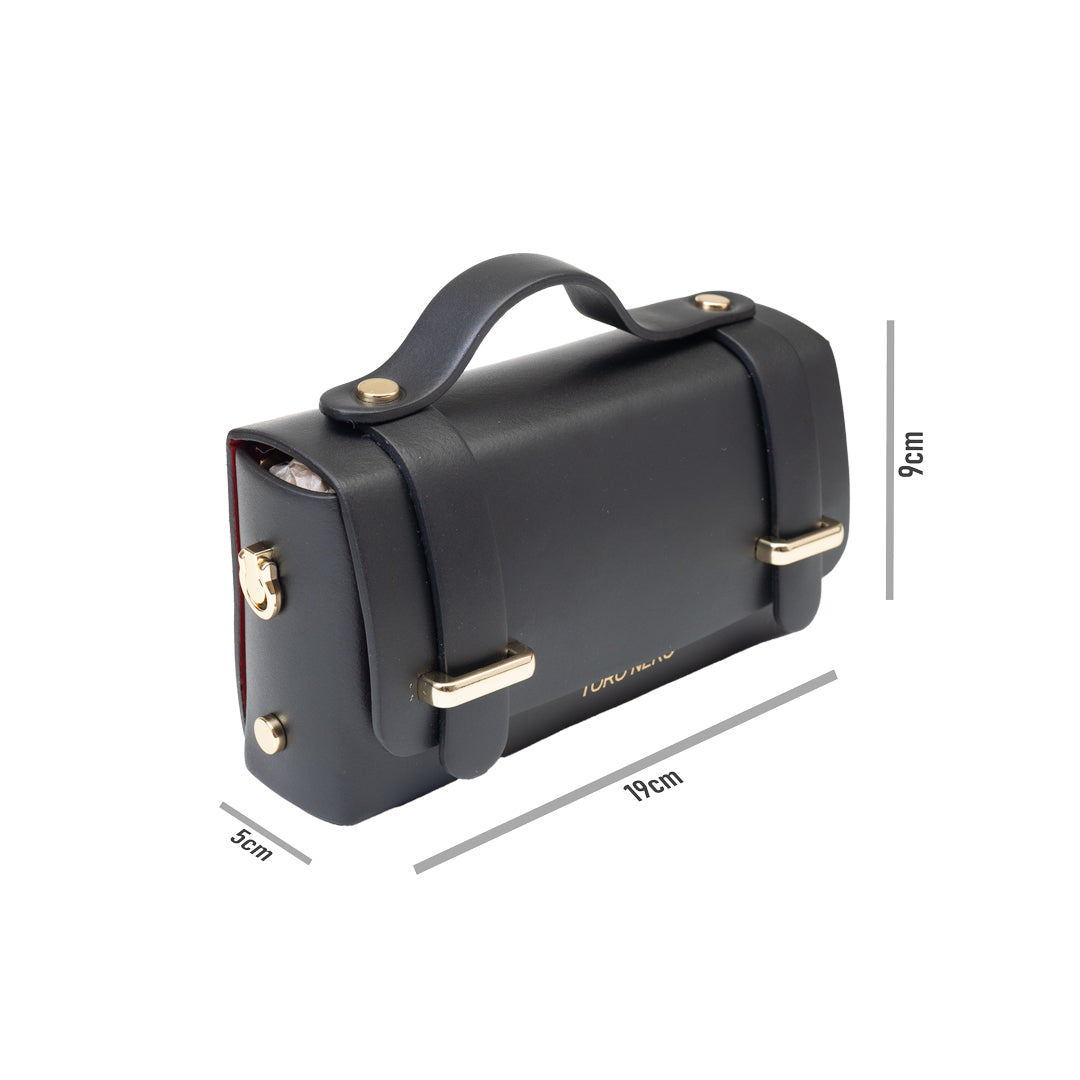 Sac à main femme en cuir véritable noir Natalia