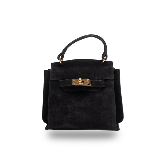 Damenhandtasche aus echtem Leder, schwarz Renata