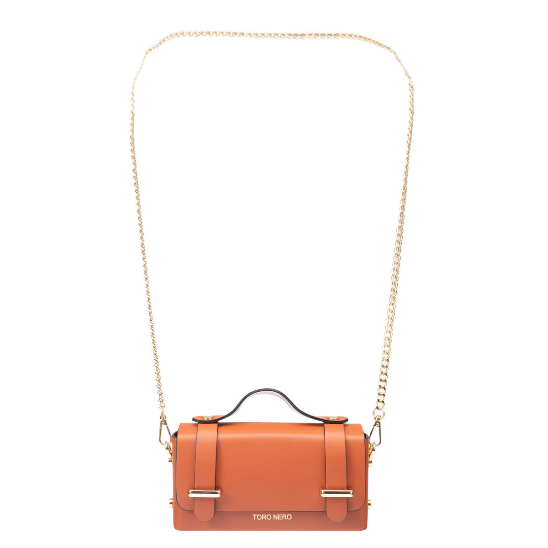Damenhandtasche aus echtem Leder orange Natalia