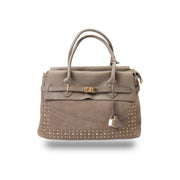 Sac à main en cuir véritable taupe Mira pour femme