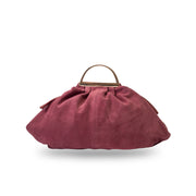 Sac à main en cuir véritable bordeaux Monica