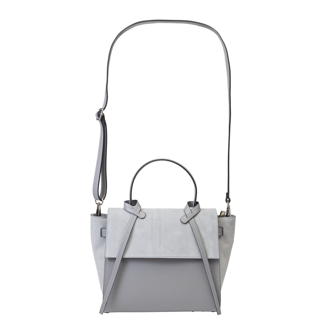 Borsa da donna in camoscio naturale grigio Erika