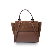 Sac pour femme en daim naturel marron foncé Erika