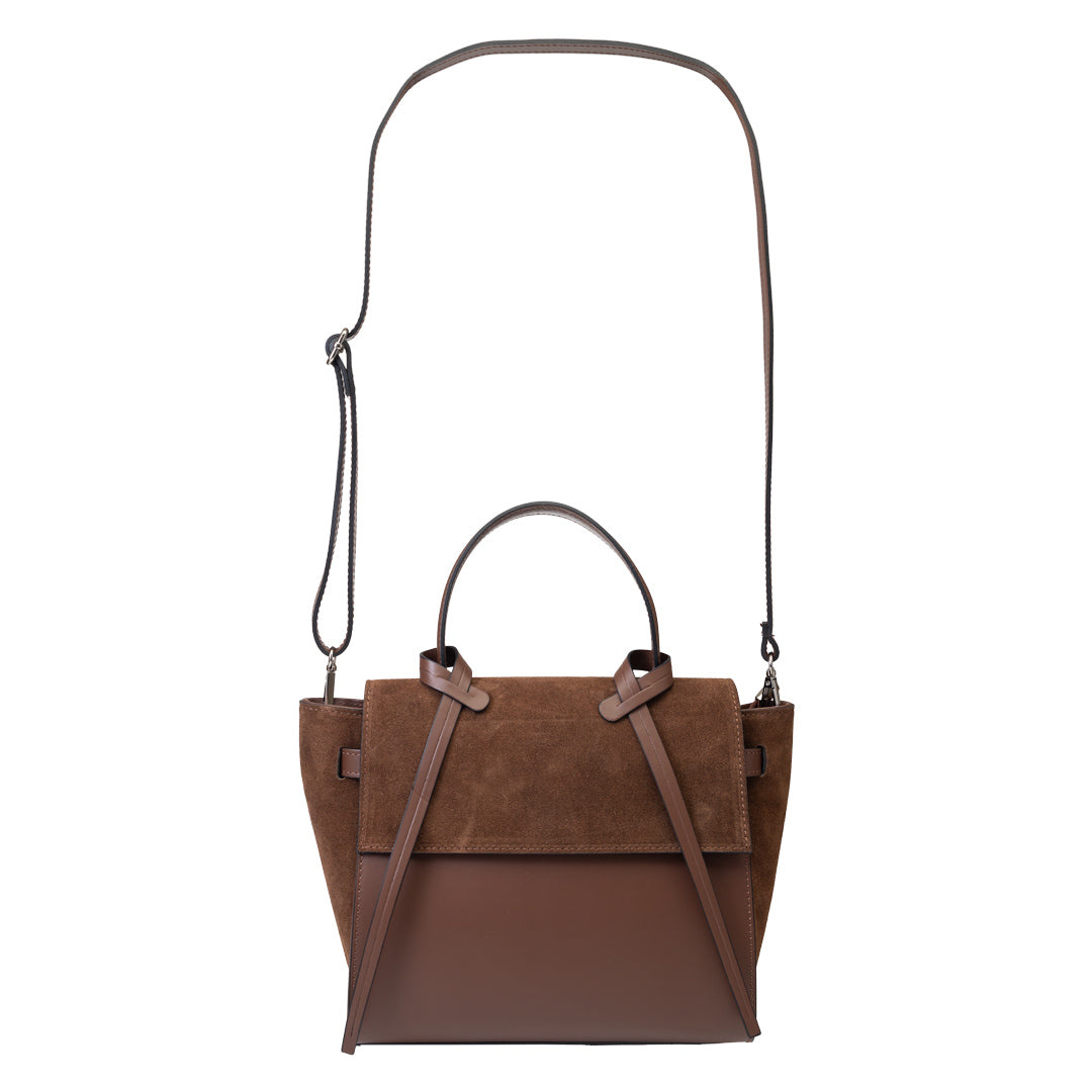 Sac pour femme en daim naturel marron foncé Erika