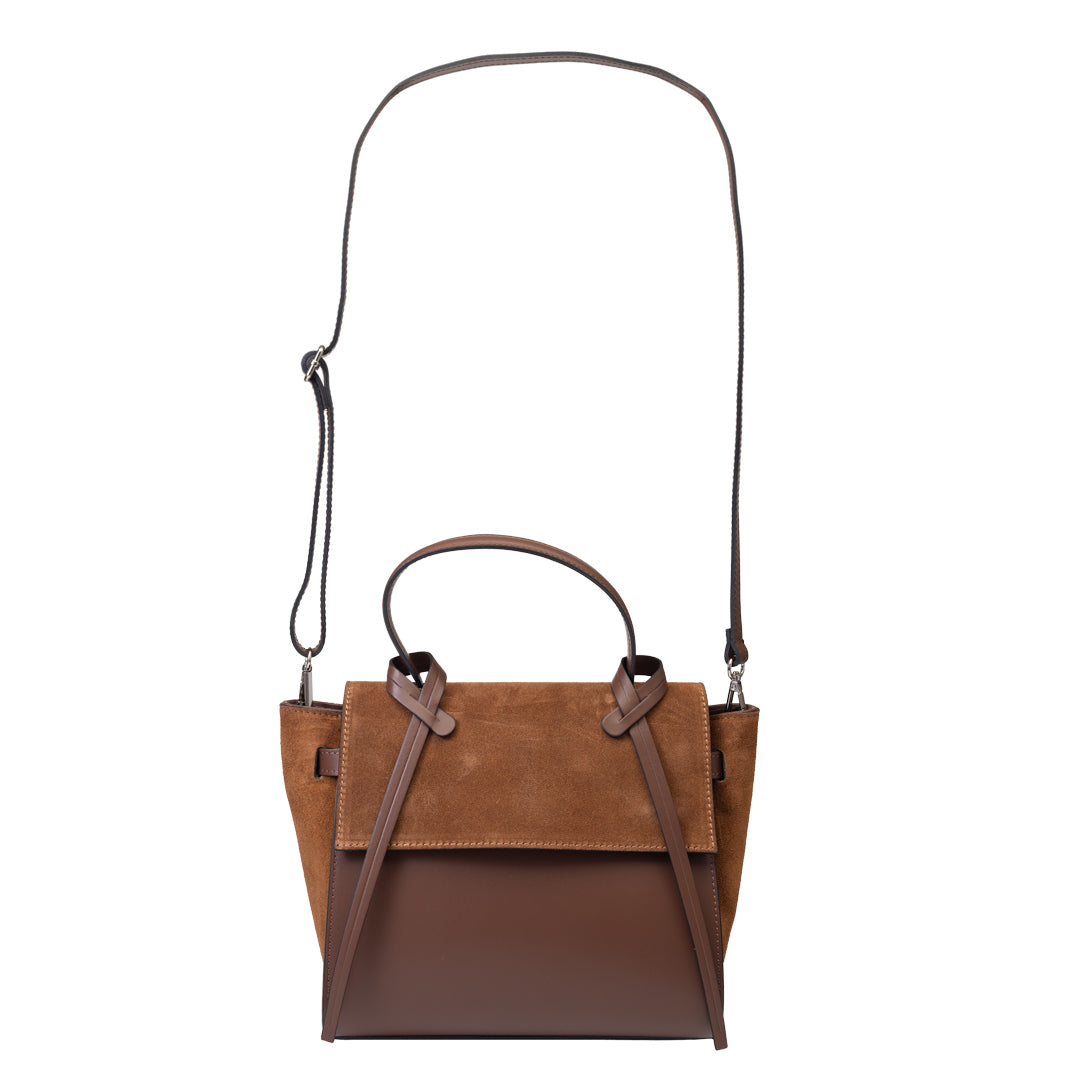 Sac à main en cuir véritable marron-marron Erika
