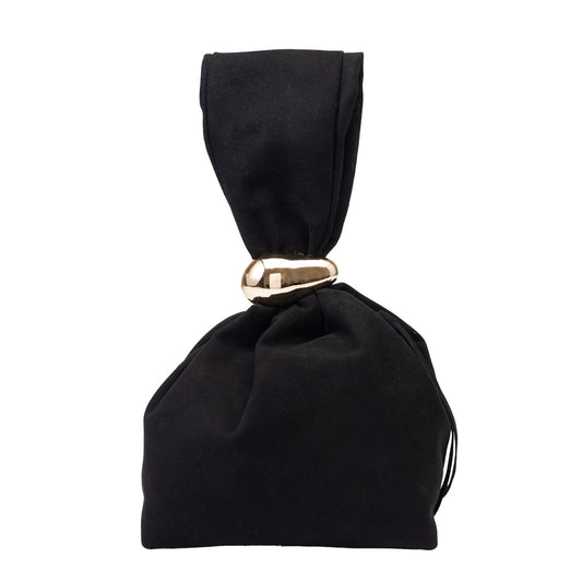 Sac pour femme en daim naturel, noir Eliza
