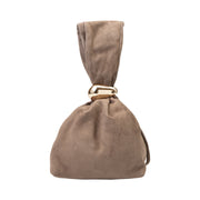 Damenhandtasche aus echtem Wildleder, Taupe Eliza