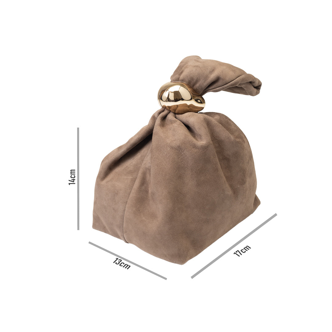 Damenhandtasche aus echtem Wildleder, Taupe Eliza