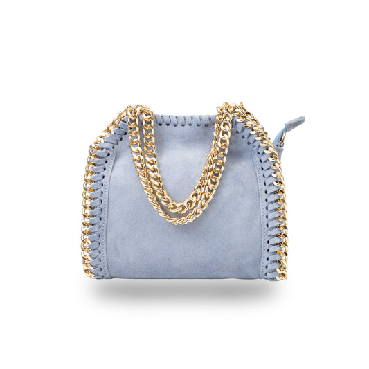 Sac à main femme en cuir véritable bleu clair Ilona
