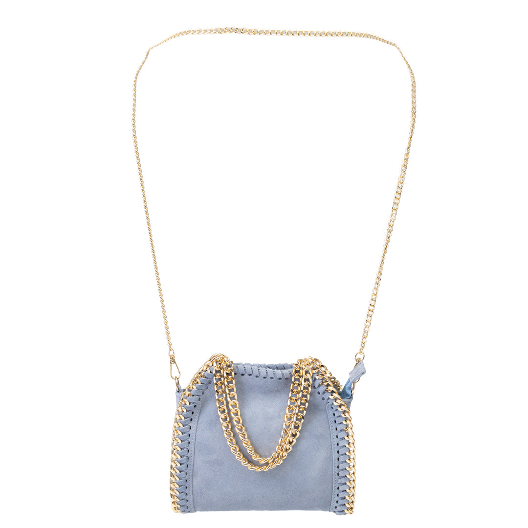 Sac à main femme en cuir véritable bleu clair Ilona