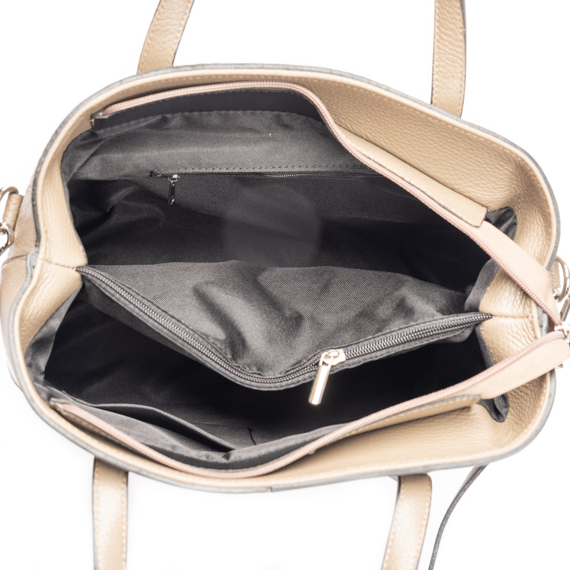 Bolso de mujer de piel natural beige Mara