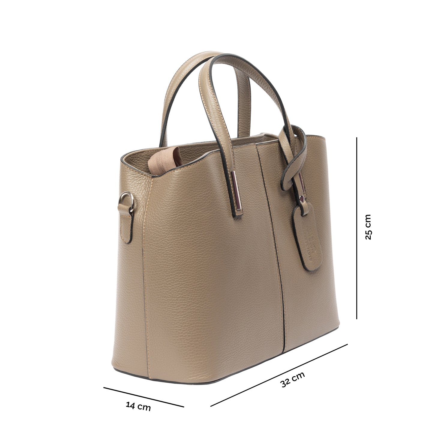 Bolso de mujer de piel natural beige Mara
