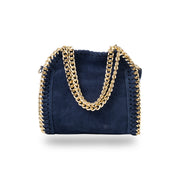 Sac femme en cuir véritable bleu marine Ilona