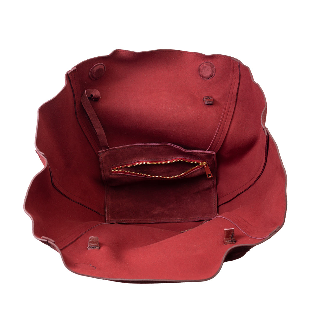 Sac pour femme en cuir véritable bordeaux Diana