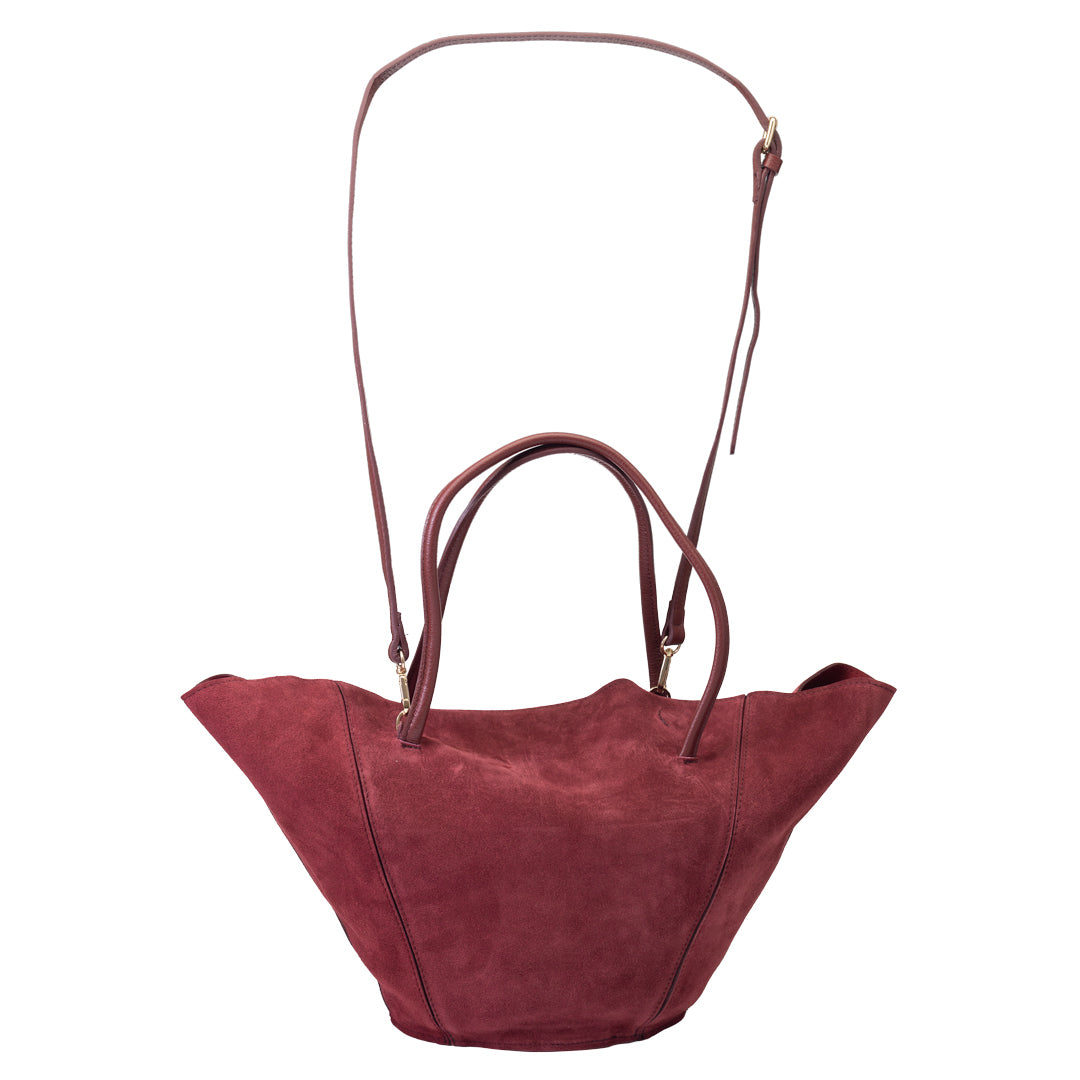 Sac pour femme en cuir véritable bordeaux Diana
