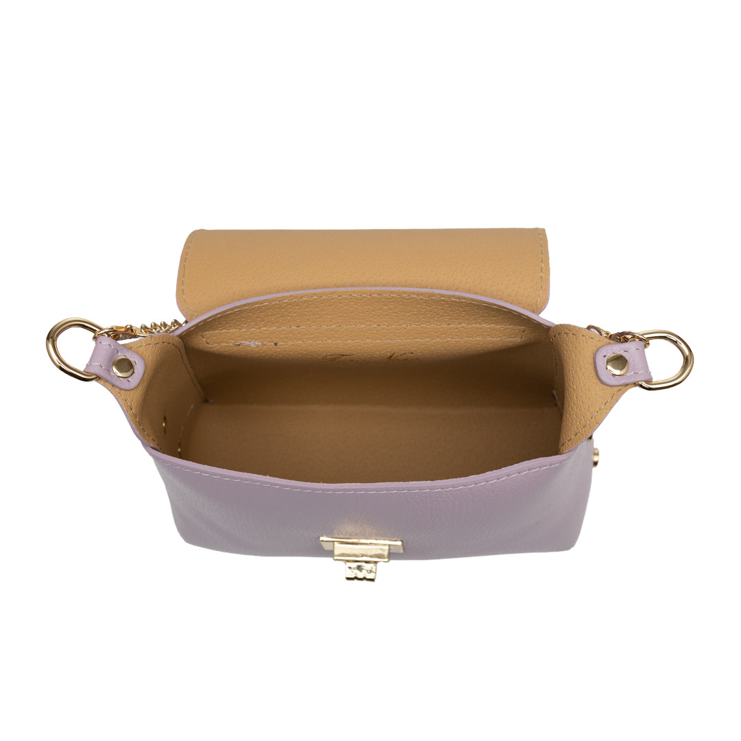 Sac pour femme en cuir suédé naturel, lilas Raisa