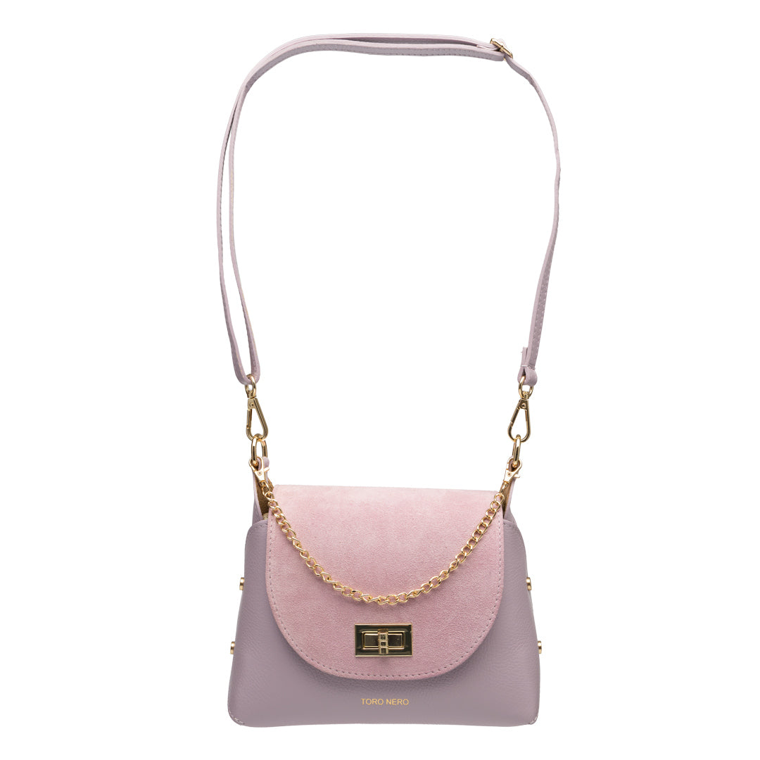 Sac pour femme en cuir suédé naturel, lilas Raisa