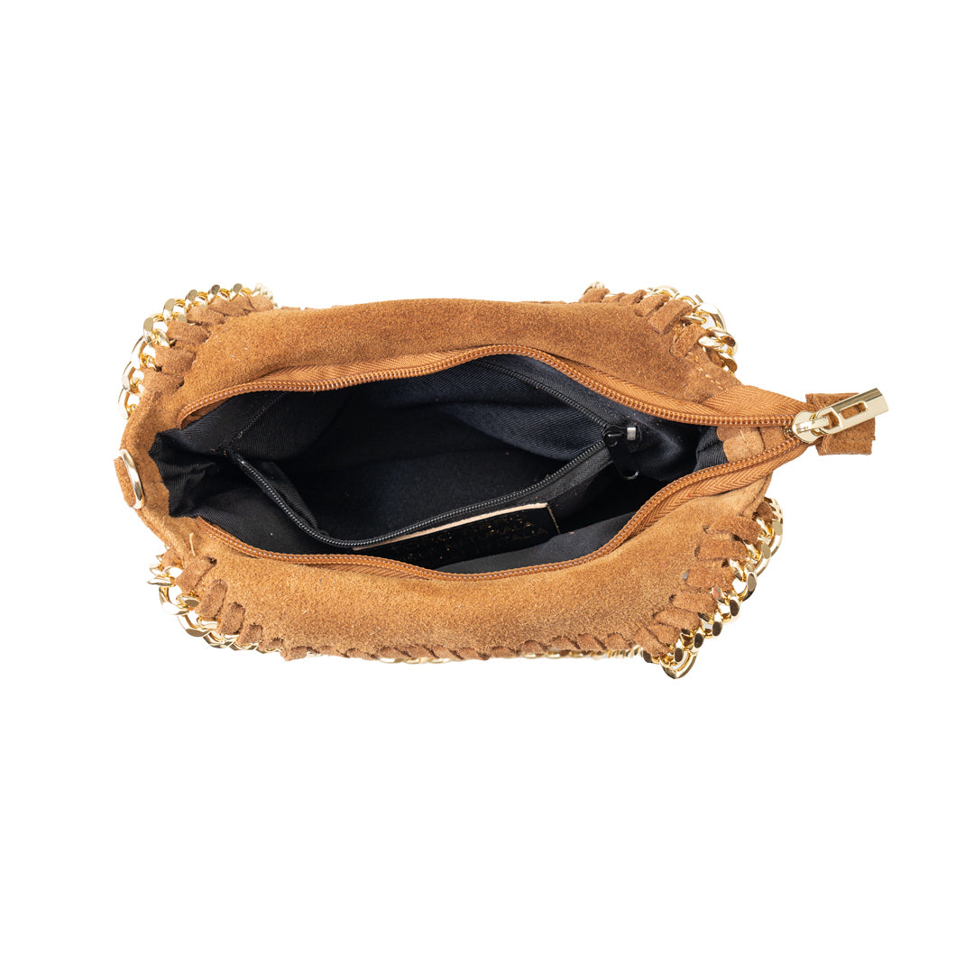 Sac à main femme en cuir véritable marron Ilona