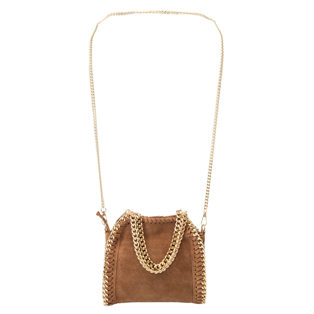 Sac à main femme en cuir véritable marron Ilona
