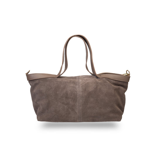 Damenhandtasche aus dunkelbraunem Wildleder Bianca