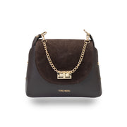 Sac pour femmes en daim naturel, marron foncé Raisa