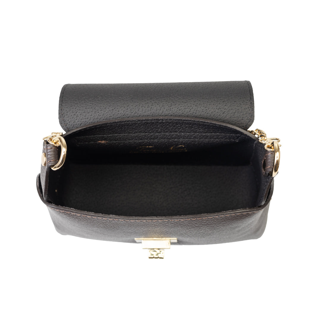 Sac pour femmes en daim naturel, marron foncé Raisa