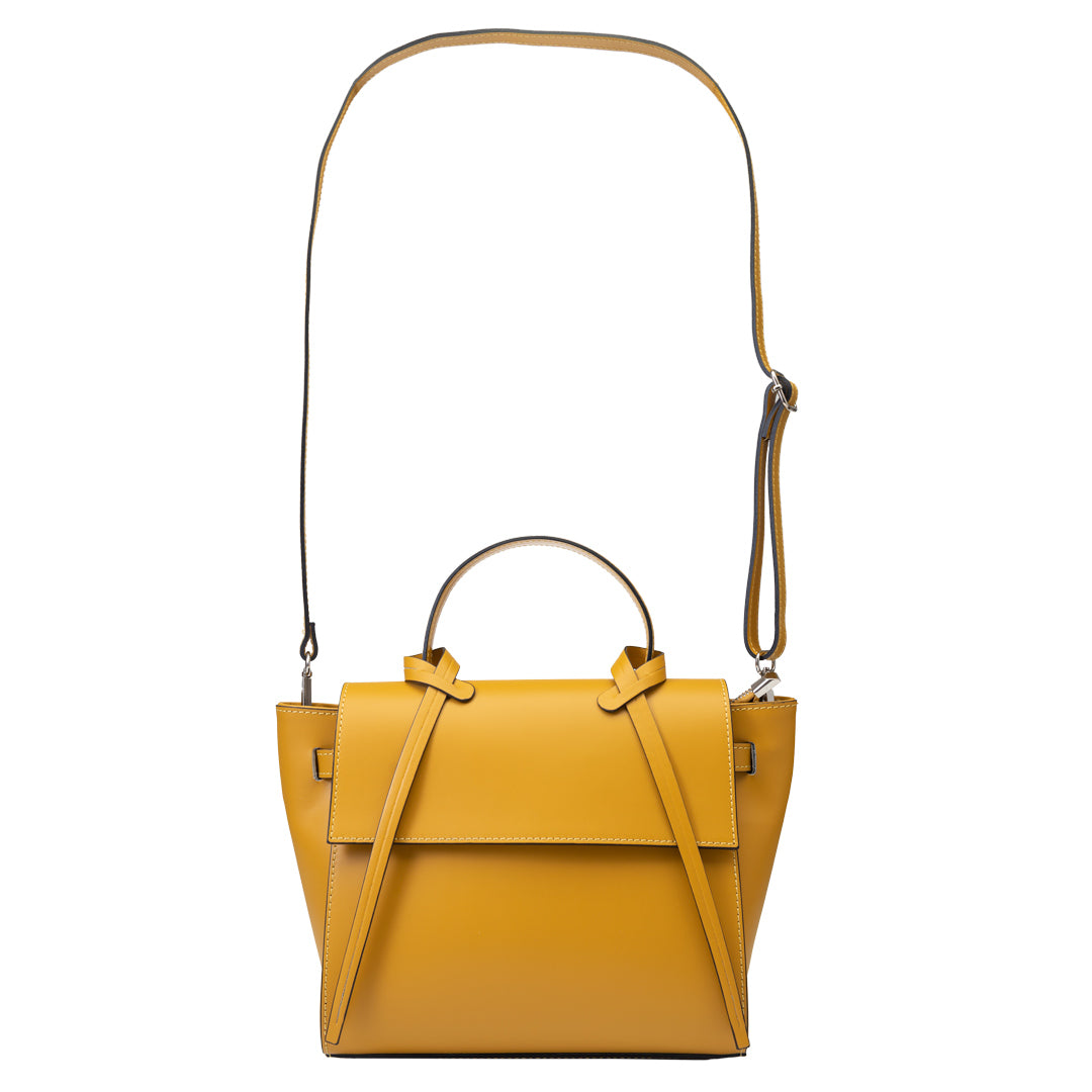 Borsa da donna in vera pelle color senape Erika