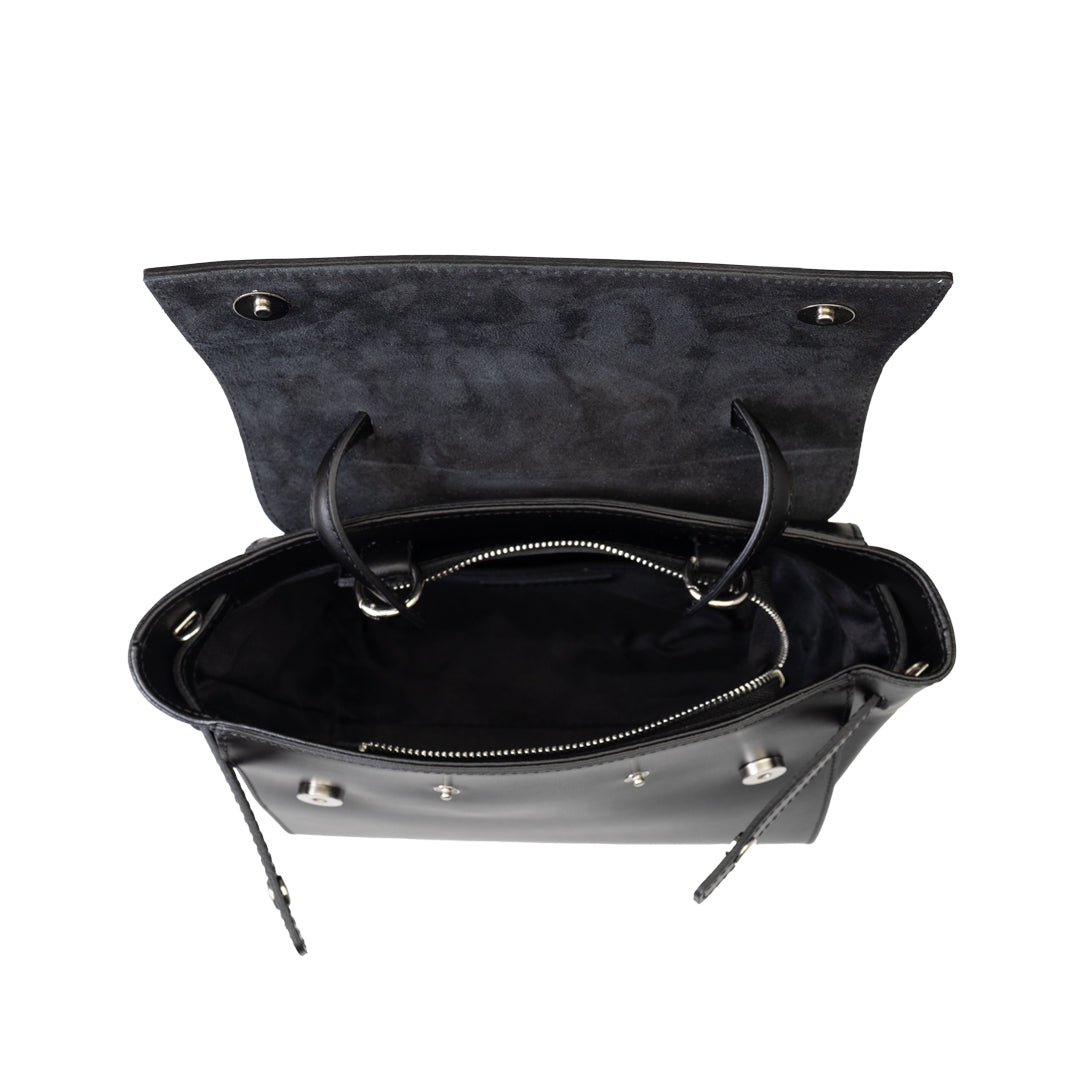 Sac à main femme en cuir véritable noir Erika