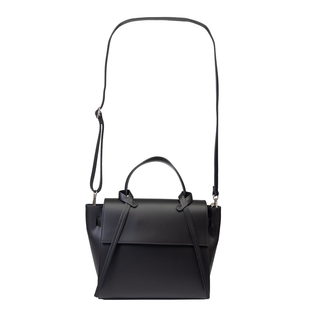 Sac à main femme en cuir véritable noir Erika