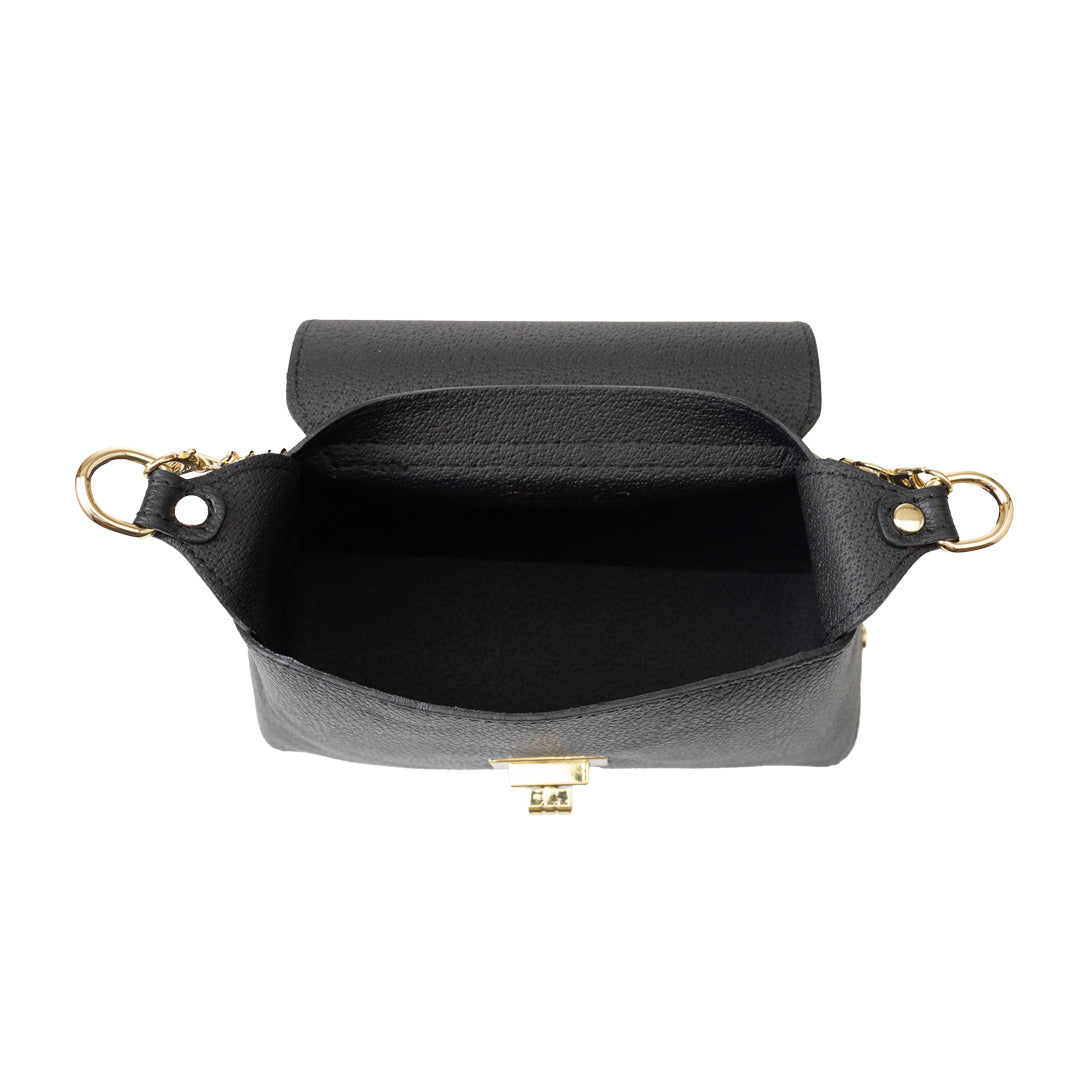 Sac femme en cuir véritable noir Raisa