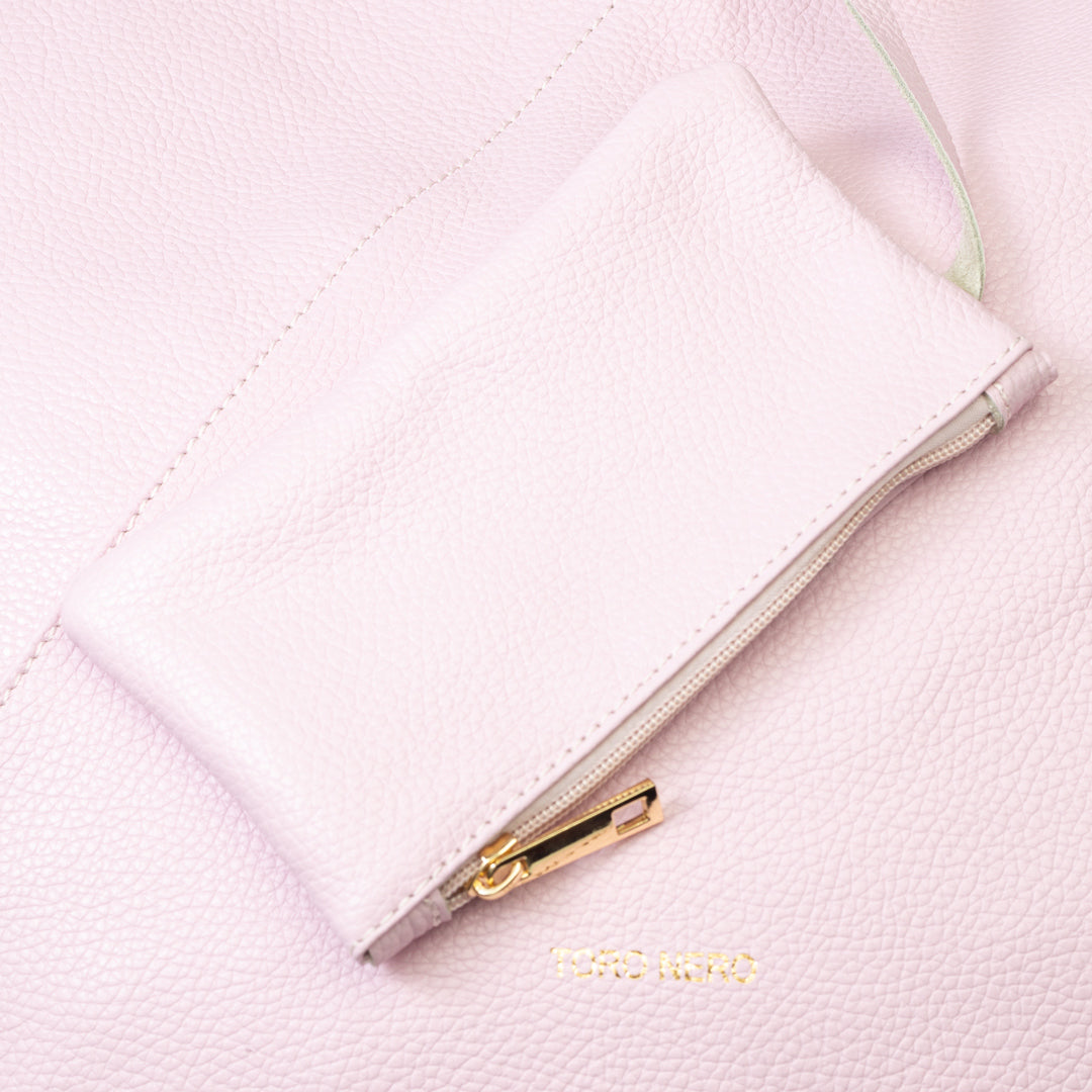 Sac à main pour femme en cuir véritable rose clair Camelia