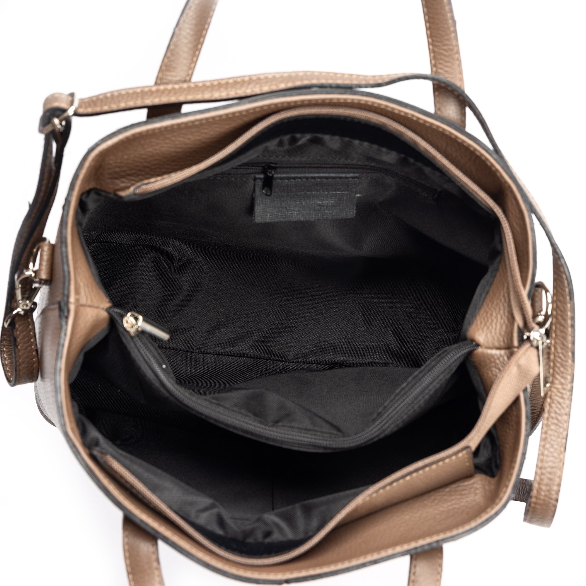 Sac pour femme en cuir véritable taupe Mara