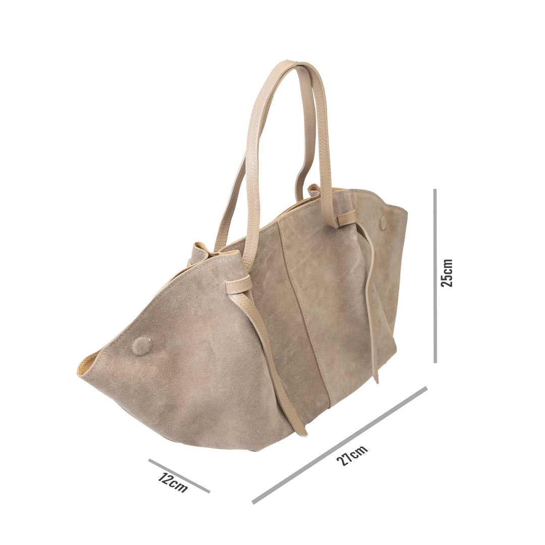 Sac femme en cuir naturel taupe clair Alice