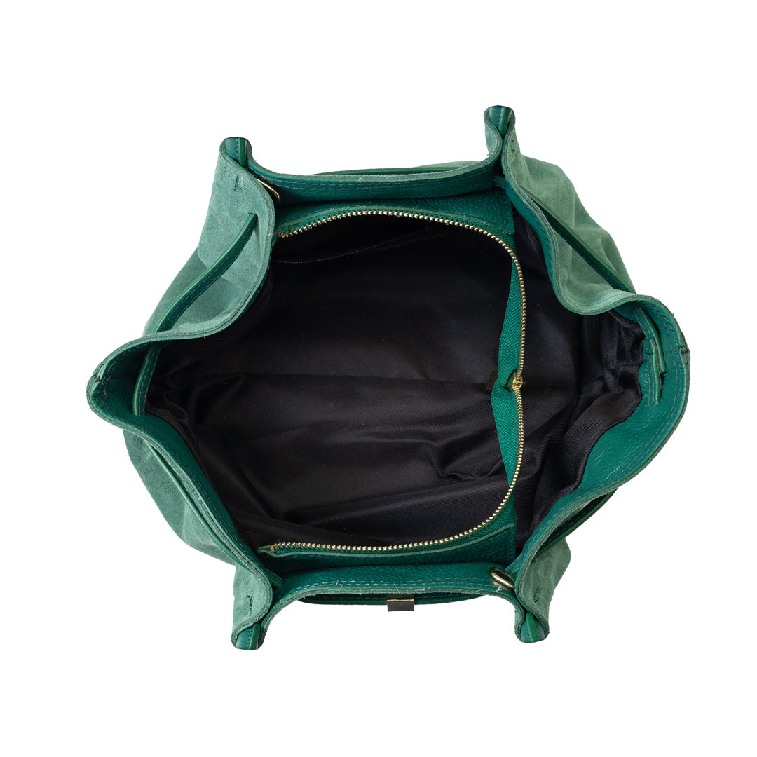 Damenhandtasche aus echtem Leder grün Elena