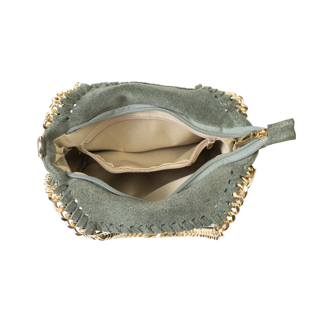 Borsa da donna in pelle verde Ilona