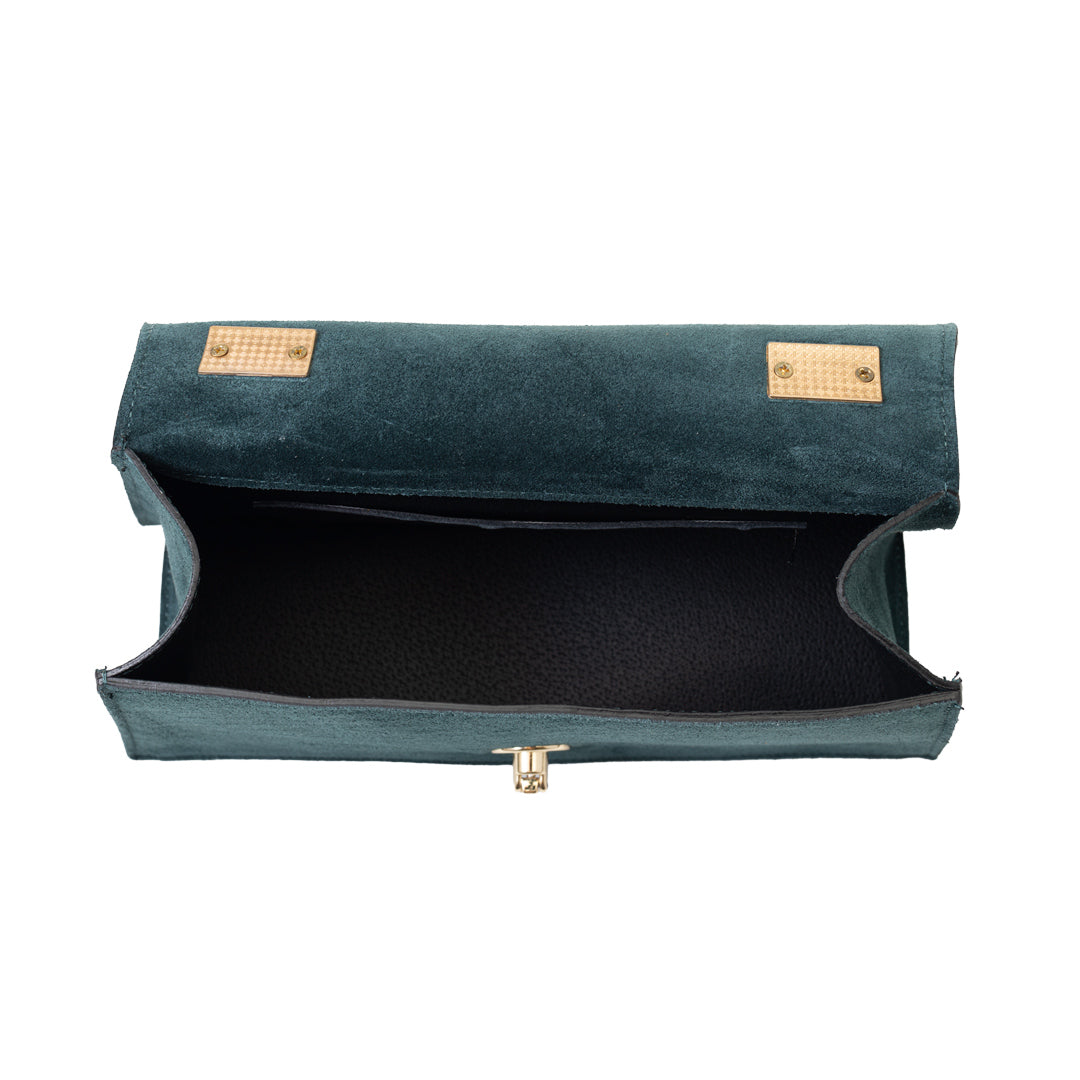 Sac à main en cuir véritable vert Verona