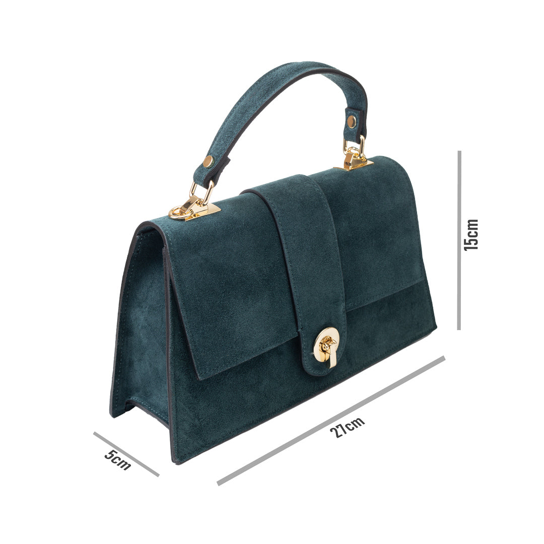 Sac à main en cuir véritable vert Verona