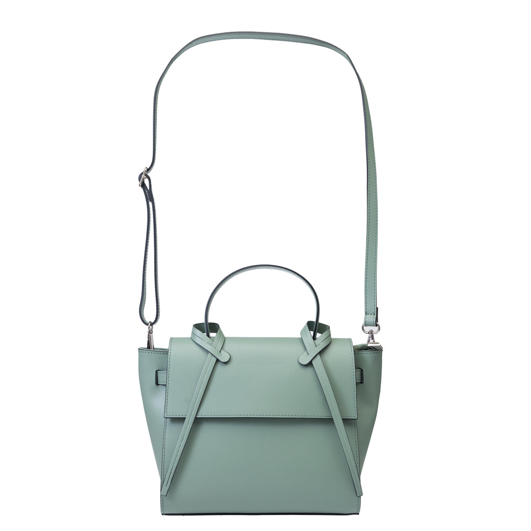 Sac femme en cuir véritable vert sauge Erika
