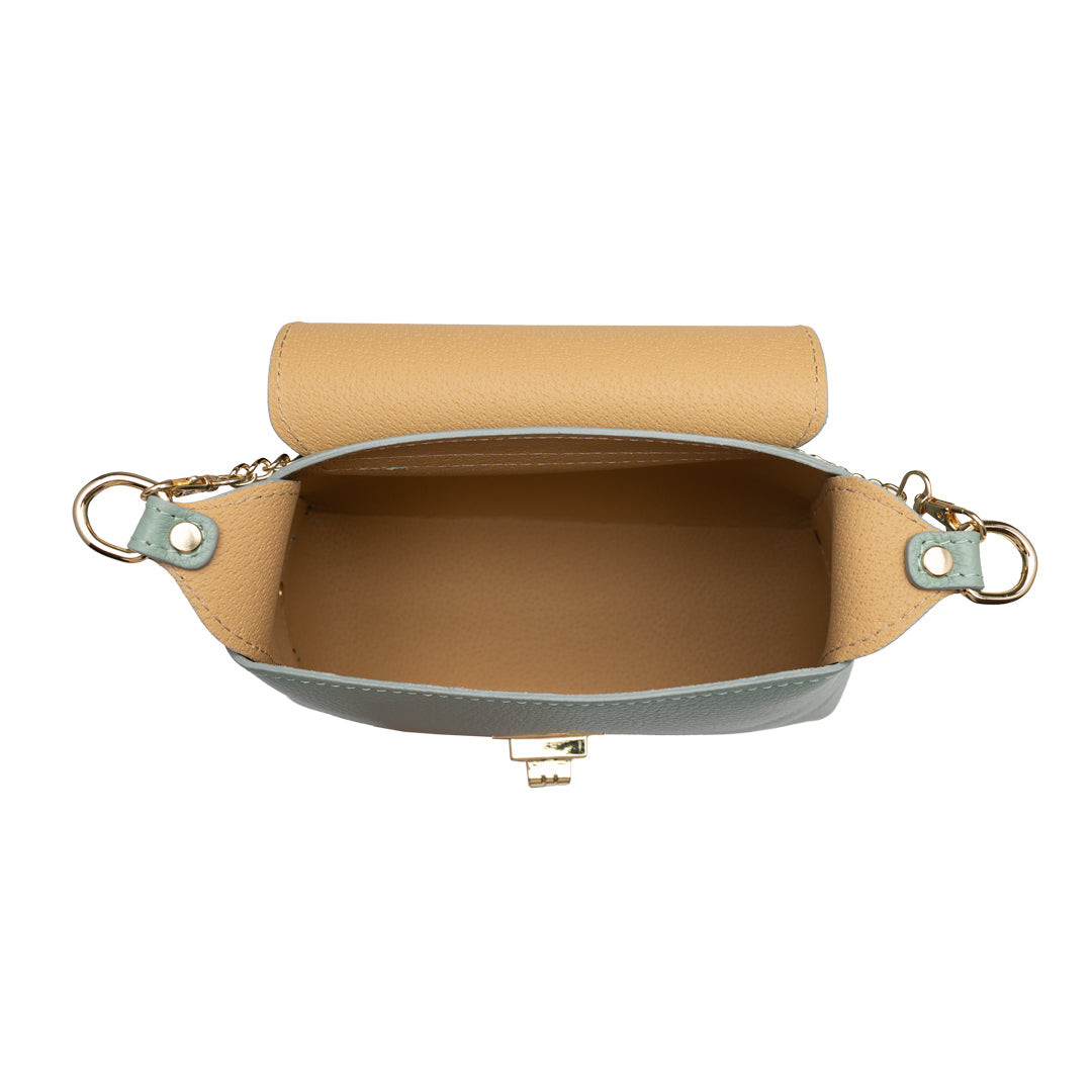 Sac femme en daim naturel, vert sauge Raisa