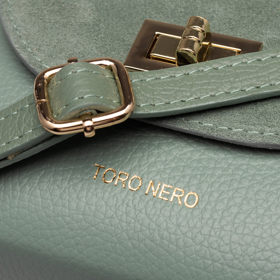 Sac femme en daim naturel, vert sauge Raisa