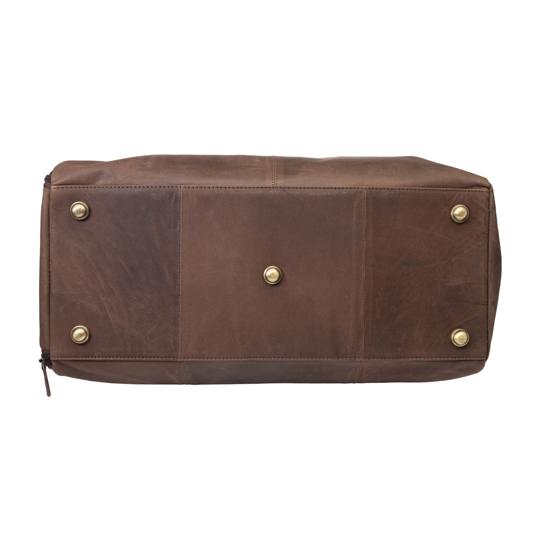 Sac de voyage/sport en cuir véritable marron foncé Travel Bag