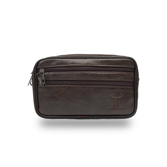 Brązowa męska saszetka z naturalnej skóry Hand and Belt Carrier