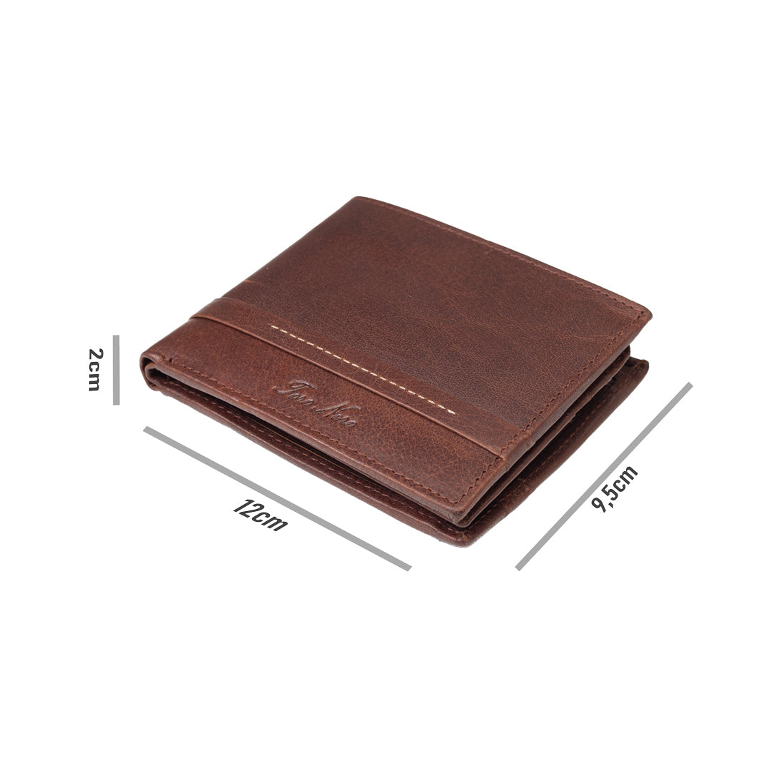 Portefeuille homme en cuir véritable marron Andy, protection RFID