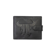 Cartera de piel natural negra para hombre marca Toro