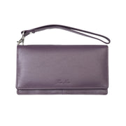 Portefeuille femme en cuir véritable violet Chiara, protection RFID